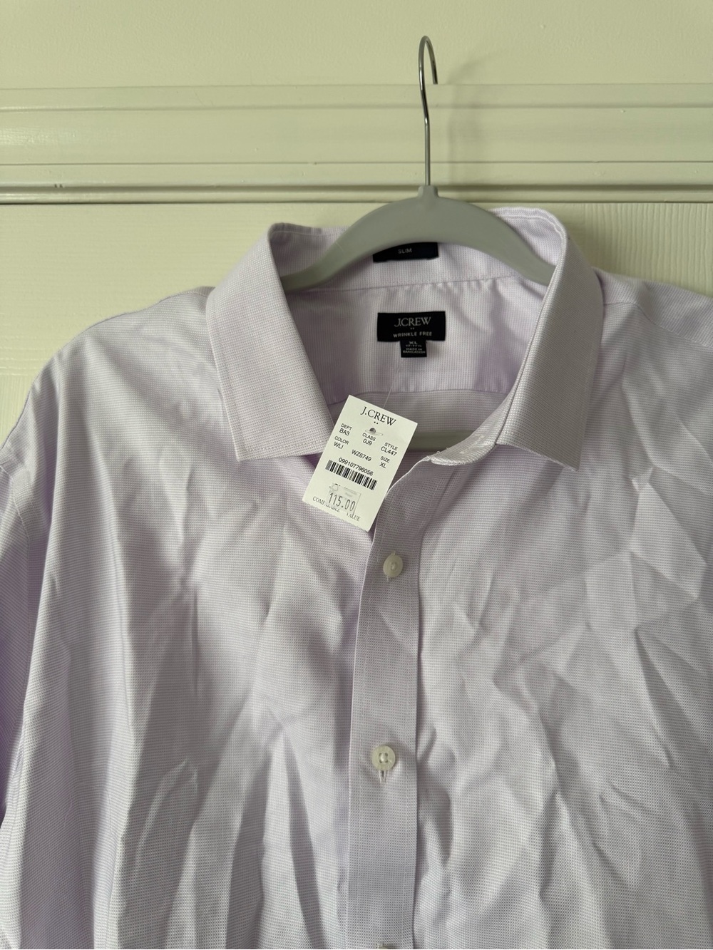 J. Crew Light Lavender Cotton Dress Shirt 17-17.5